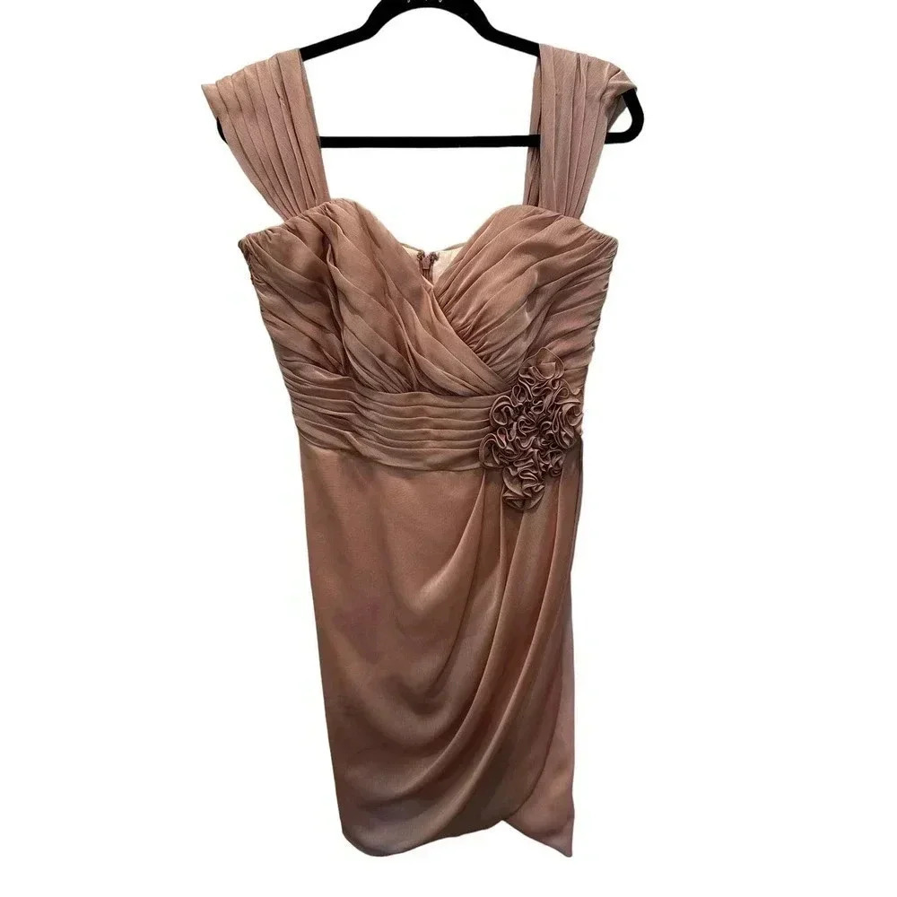 NWT Jade J145022X Pink Sleeveless Back Zip Floral Ruffle Mini Dress Size‎ 10